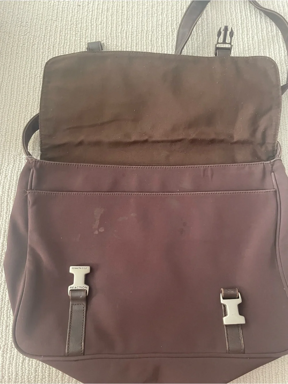 Kenneth Cole Brown Messenger Bag - Classic Crossbody Satchel b28